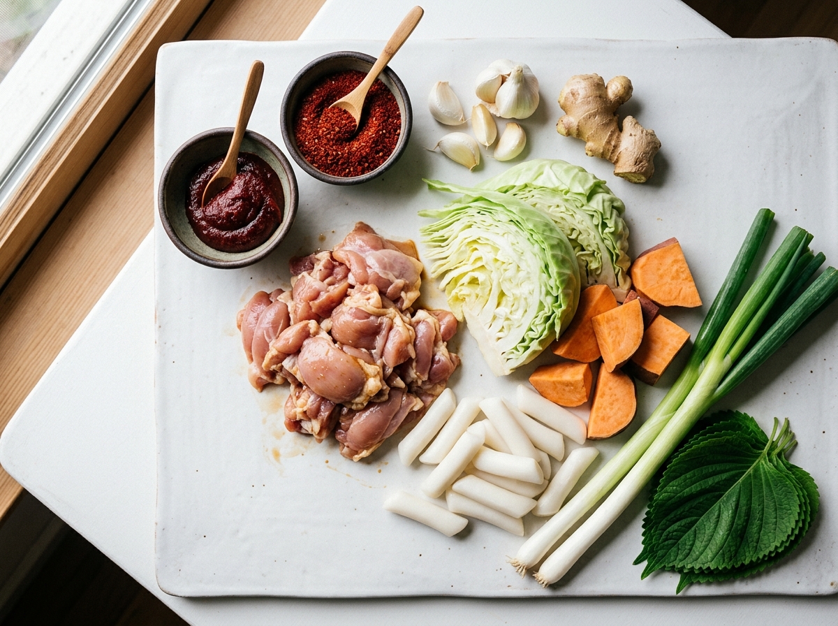 Ingredients for dak galbi